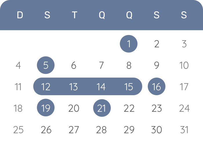 Calendário - janeiro de 2026