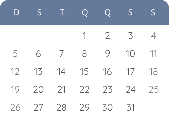 Calendário - jul de 2026